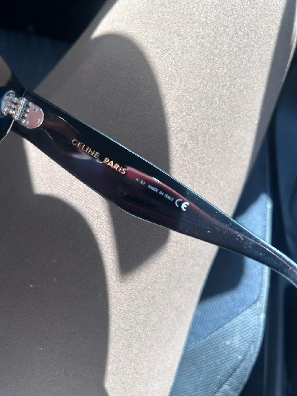 Celine Black and Tortoiseshell Square Sunglasses polarized